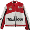 marlboro embroidery leather jacket red & white