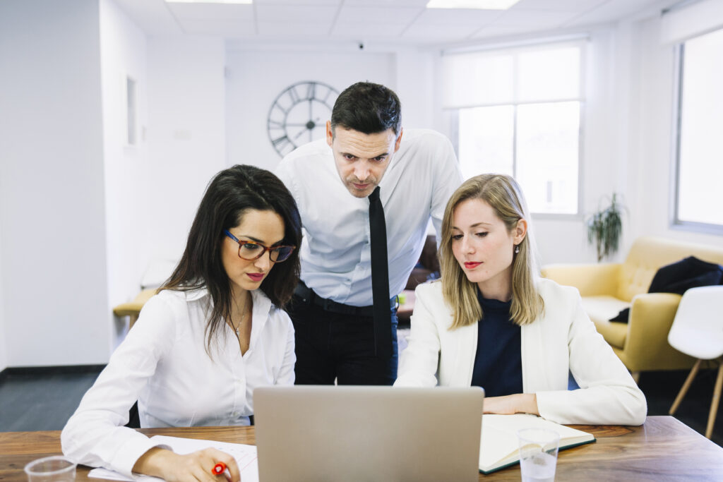 modern business people desk